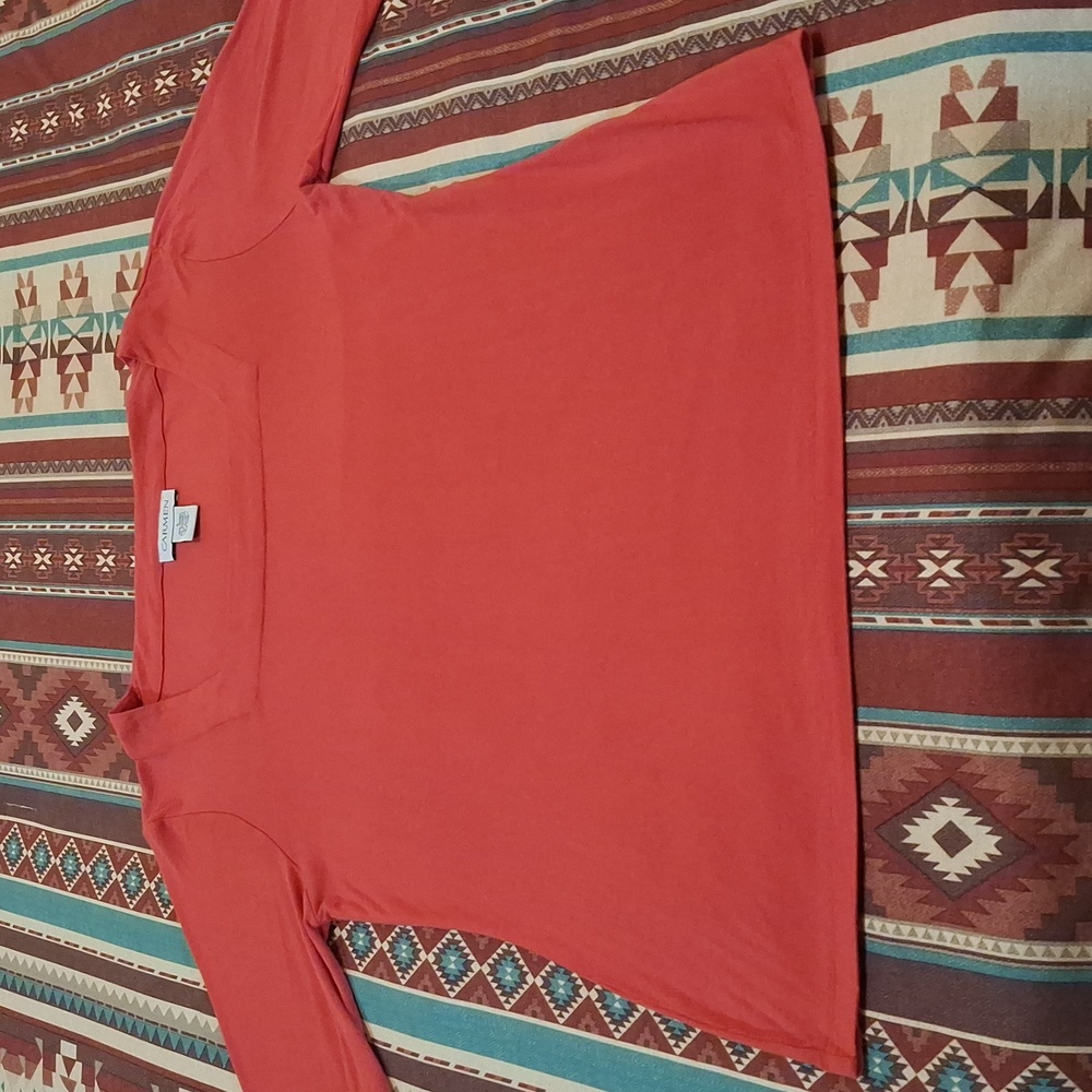 Women's Orange Carmen Square Neck Top Size L